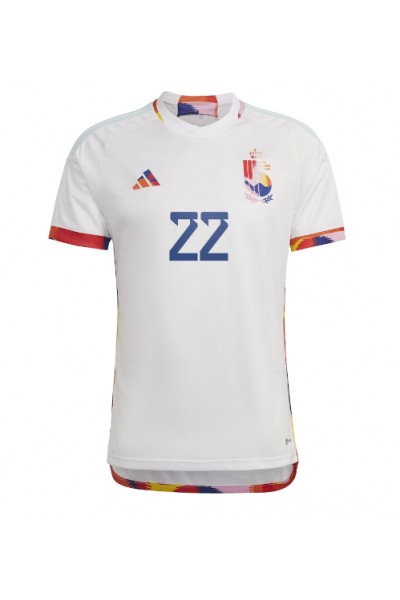 Fotbalové Dres Belgie Charles De Ketelaere #22 Venkovní Oblečení MS 2022 Krátký Rukáv